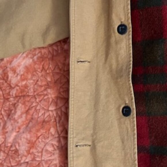 L.L. Bean Tan Jacket with Green Collar - Picture 7 of 15